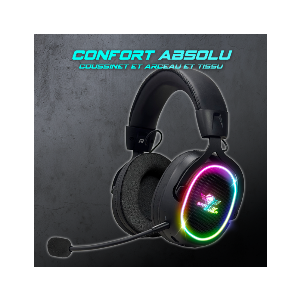 Micro Casque Sans FIL Gamer SPIRIT OF GAMER XPERT- H1200 - Noir
