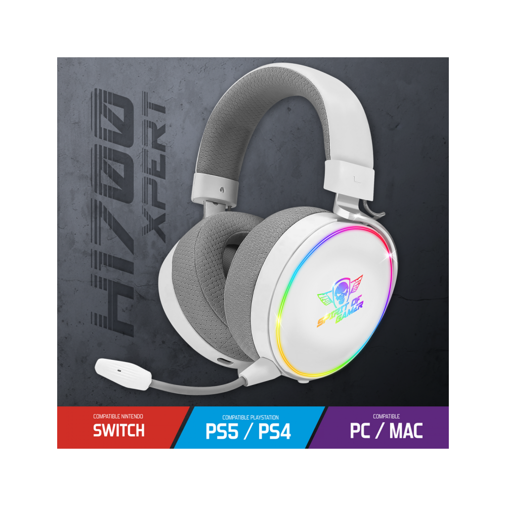 Casque Gaming Spirit Of Gamer Xpert H1700 Sans Fil Blanc