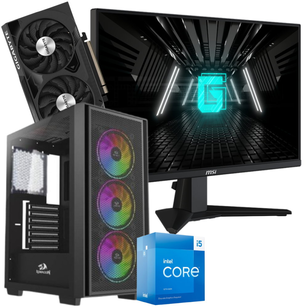 Setup Gamer Special Pc de Bureau Gaming / i5-13400F / RTX 4060 8G / 16 Go Avec Écran Gaming MSI 24.5" Full HD IPS / 180 Hz