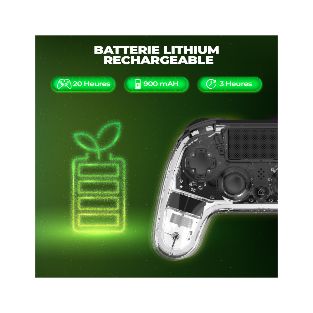 Manette de Jeu Sans Fil SPIRIT OF GAMER NÉON RGB - Transparente