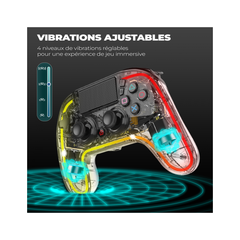 Manette de Jeu Sans Fil SPIRIT OF GAMER NÉON RGB - Transparente