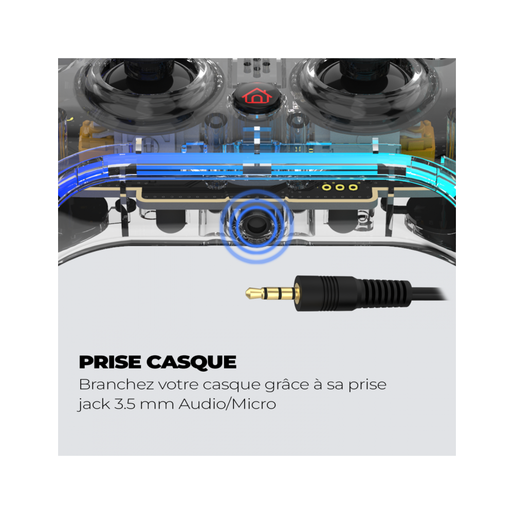 Manette de Jeu Sans Fil SPIRIT OF GAMER NÉON RGB - Transparente