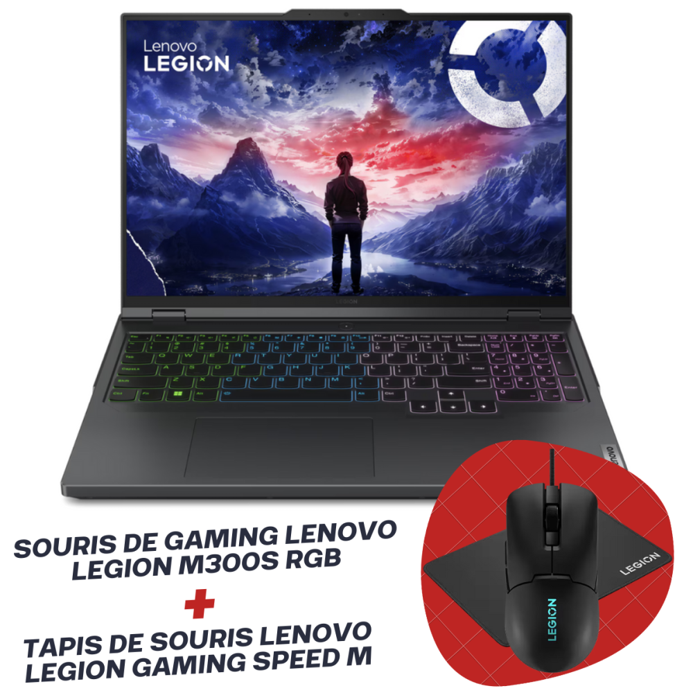 Pc Portable Gamer Lenovo Legion Pro 5 16IRX9 / i9-14900HX / RTX 4070 8G / 64 Go DDR5 / 1 To SSD / Windows 11 / Gris