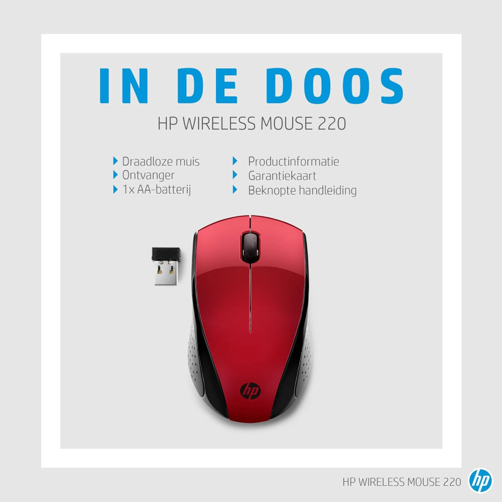 Souris sans fil HP 220 / Rouge