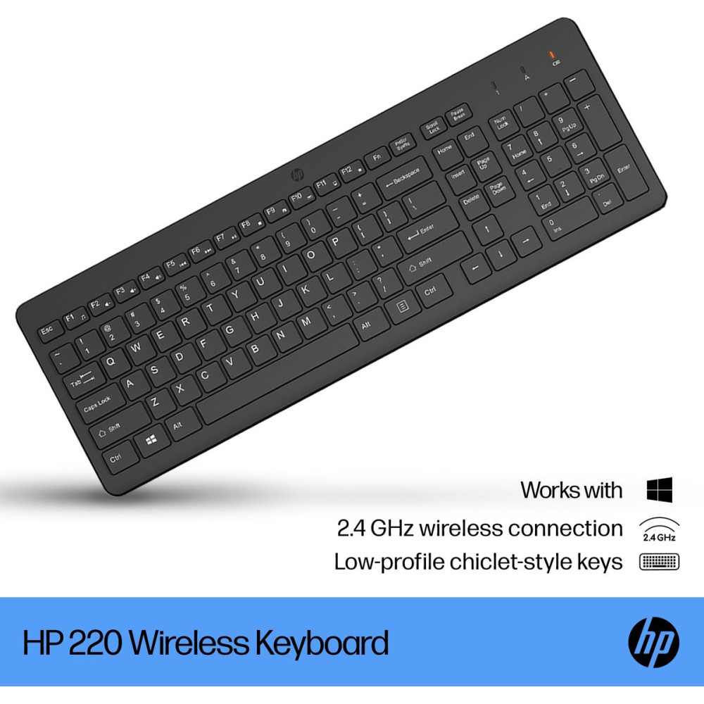 Clavier Sans Fil HP 220 / AZERTY Français / Noir