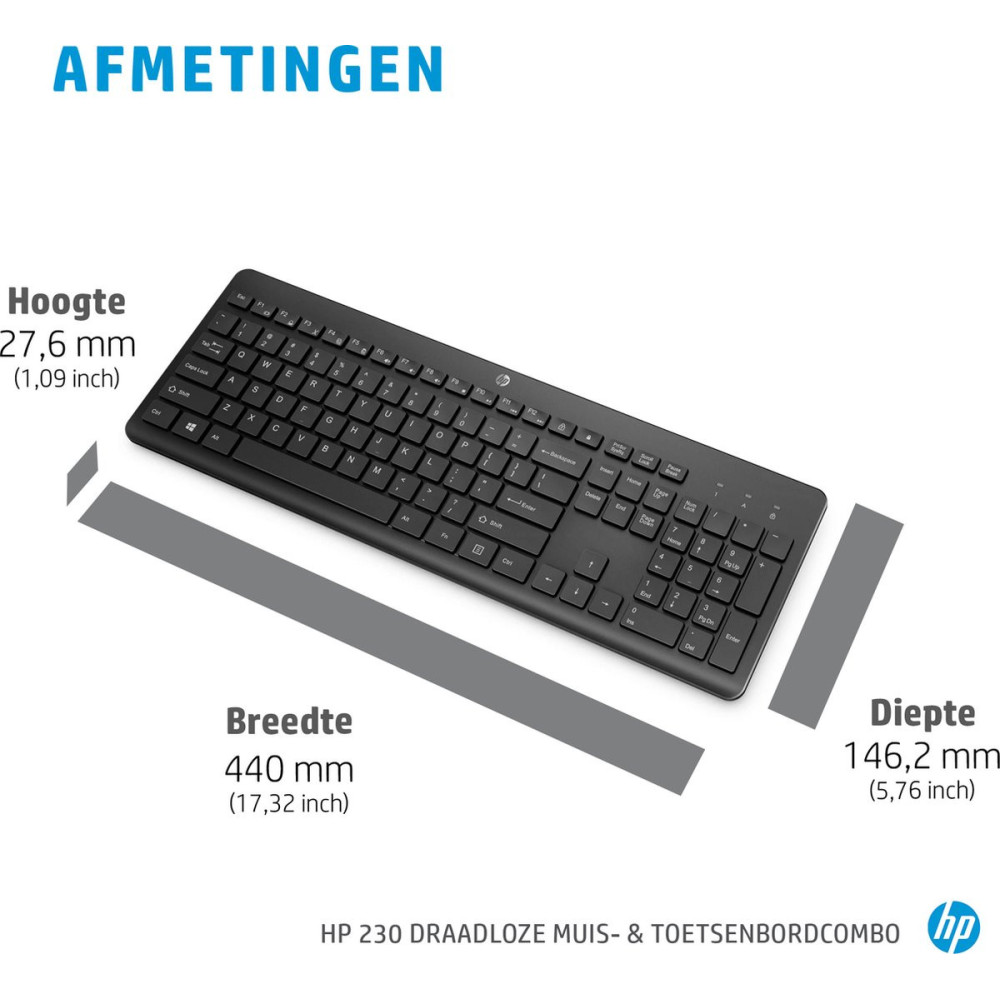 Ensemble Clavier et Souris Sans Fil HP 230 AZERTY ARABE