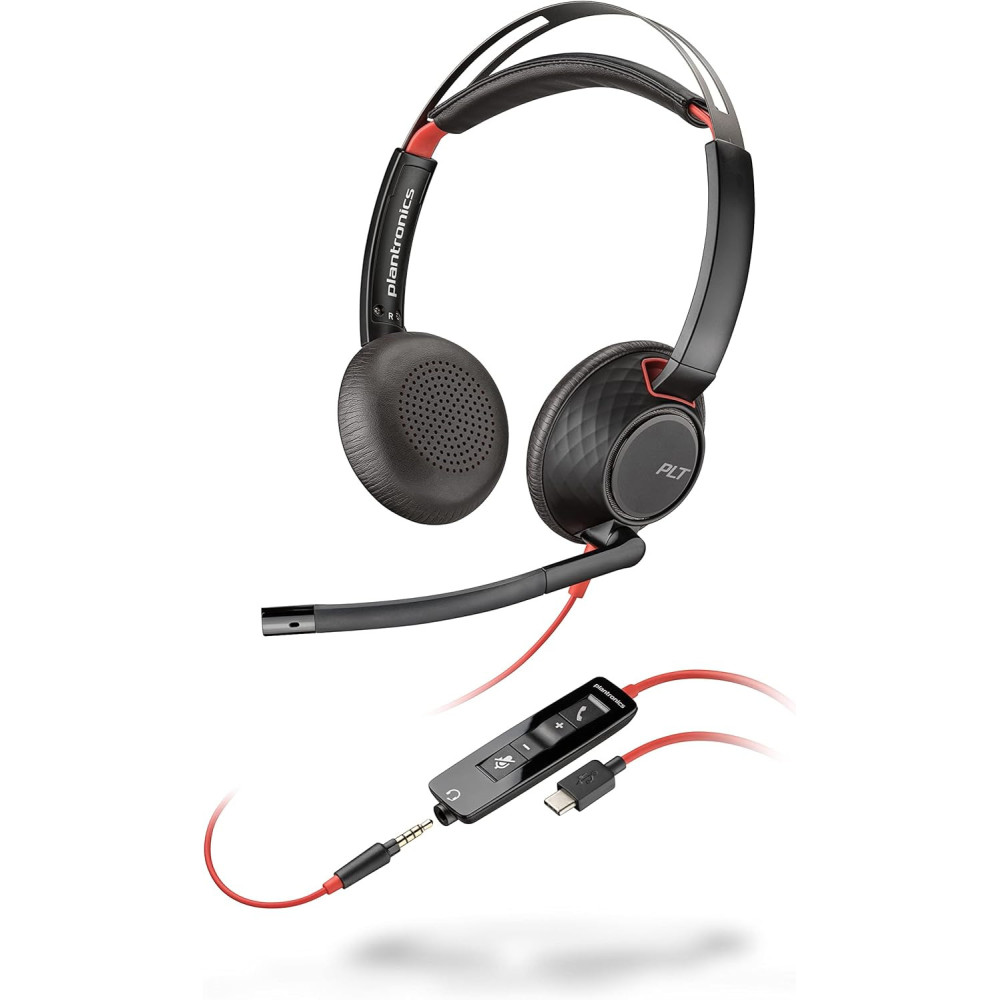 MICRO CASQUE FILAIRE HP POLY BLACKWIRE 5520 /  NOIR