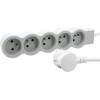 Multiprise extra-plate 5 prises 2P+T 16A 3680W 3M blanc et gris clair