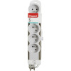 Multiprise extra-plate 5 prises 2P+T 16A 3680W 3M blanc et gris clair