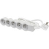 Multiprise extra-plate 5 prises 2P+T 16A 3680W 3M blanc et gris clair