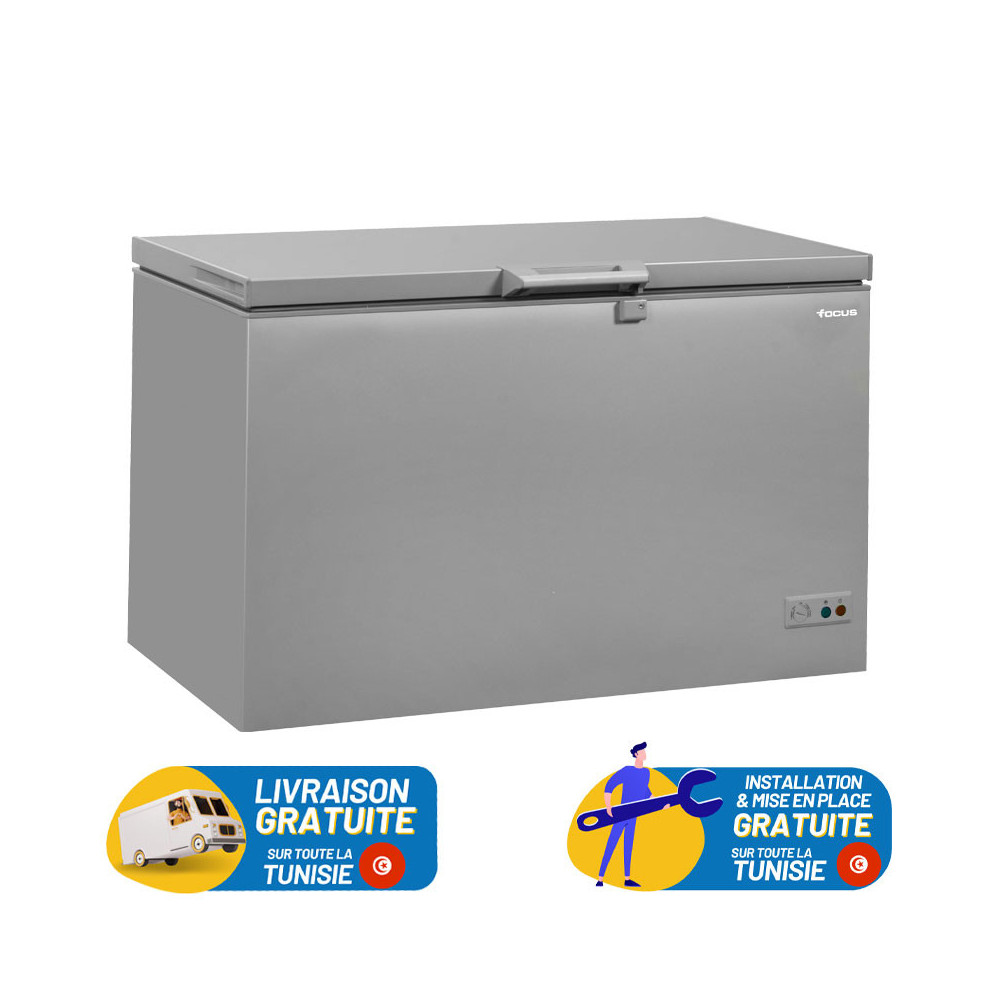 CONGELATEUR/REFROIDISSEUR HORIZONTAL FOCUS 407 LITRES SILVER / PORTE INOX / FC-4001X
