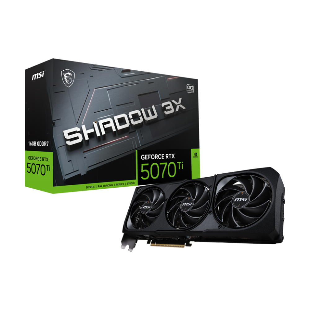 Carte graphique MSI NVIDIA GeForce RTX 5070 Ti SHADOW 3X OC / 16 Go GDDR7