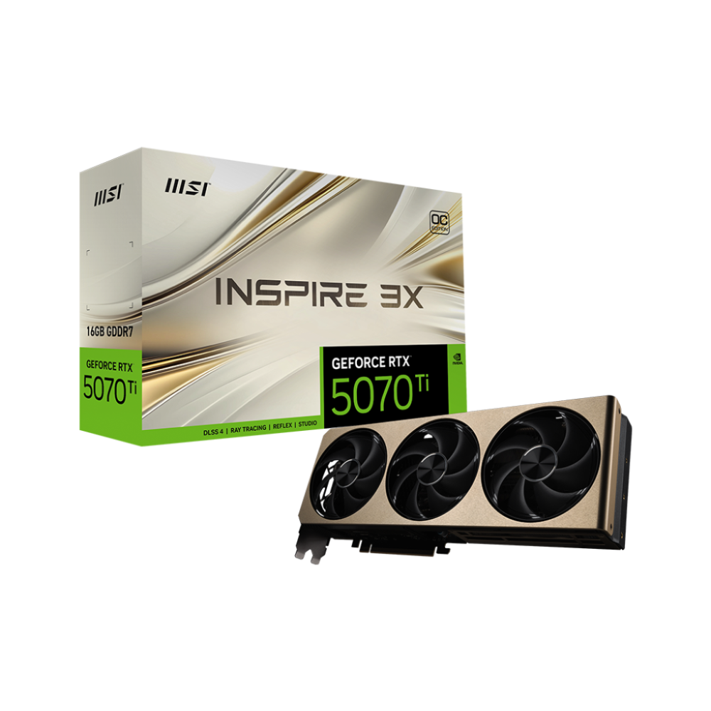 Carte graphique MSI NVIDIA GeForce RTX 5070 Ti INSPIRE 3X OC PLUS / 16 Go GDDR7