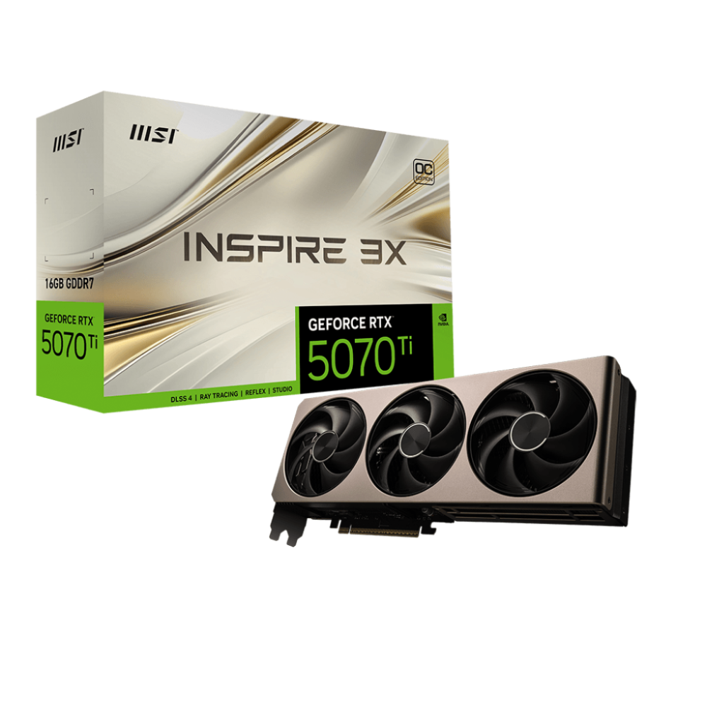 Carte graphique MSI NVIDIA GeForce RTX 5070 Ti INSPIRE 3X OC / 16 Go GDDR7