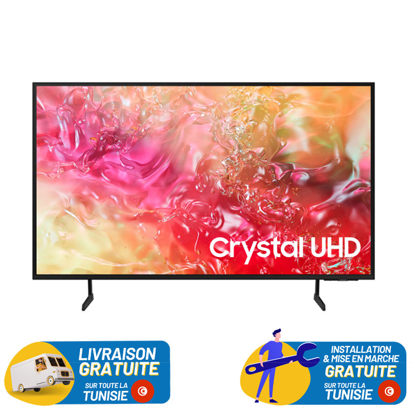 Tv Samsung DU7000 50" Crystal UHD 4K / Smart TV / Wi-Fi / 50 Hz / Noir avec Récepteur intégré