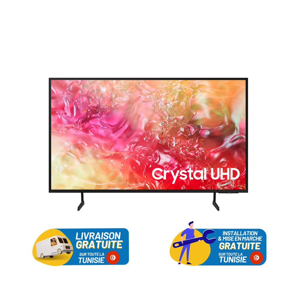 Tv Samsung DU7000 50" Crystal UHD 4K / Smart TV / Wi-Fi / 50 Hz / Noir avec Récepteur intégré / + 6 Mois Abonnement SHAHID OFFERT