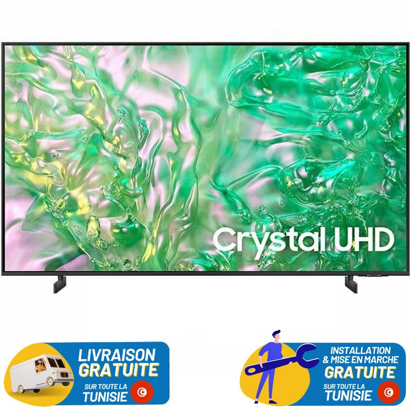 TV SAMSUNG 65" CRYSTAL 65DU8000 UHD 4K SMART TV + Abonnement Gratuit + Abonnement SHAHID 12 Mois OFFERT