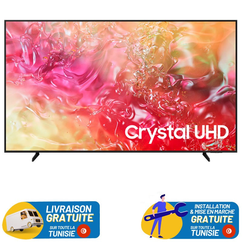 Tv Samsung 75" Crystal UHD 4K Smart TV DU7000 / Noir avec Récepteur intégré