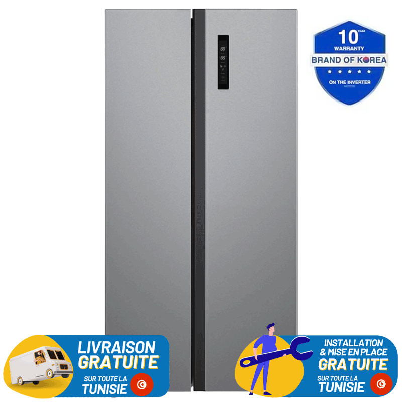 Réfrigérateur Side By Side Hyundai 549L NoFrost Inox