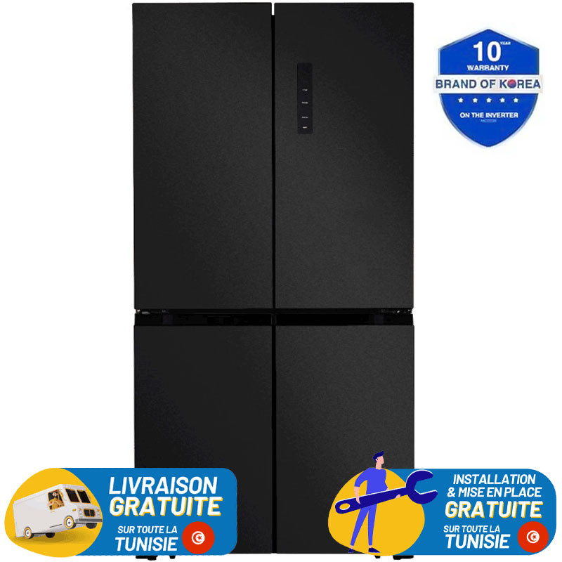Réfrigérateurs Side By Side Hyundai Inverter 617L NoFrost Inox Foncé