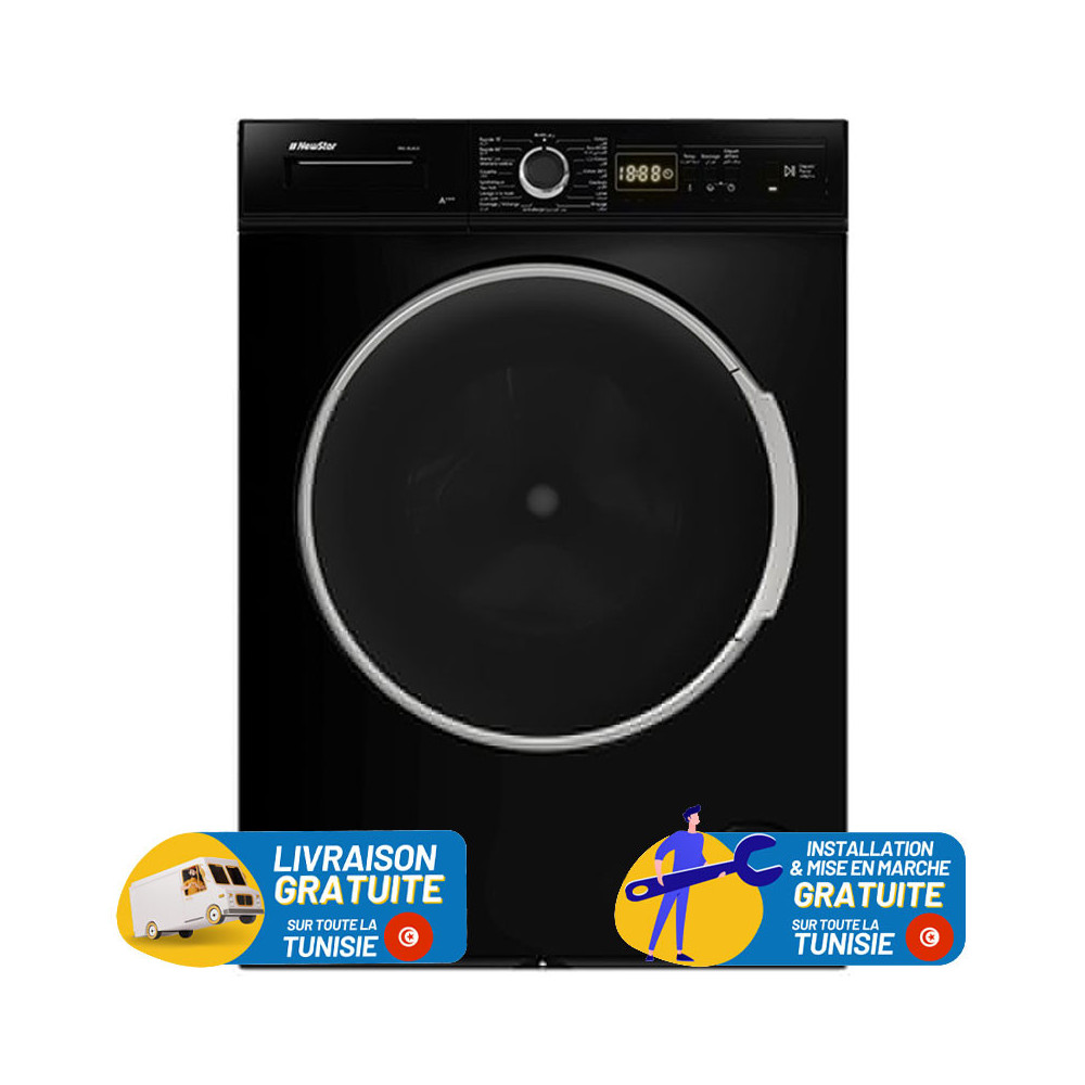 MACHINE A LAVER AUTOMATIQUE NEWSTAR 9KG / NOIR / MFA0910B