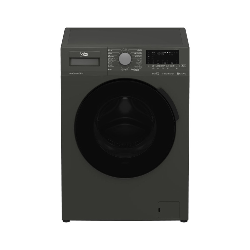 Machine a laver Beko 12kg 1400TR SMART INVERTER / Gris Foncé / WTE12726MG