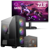 Setup Gamer Special Pc de Bureau Gaming / Ryzen 5 8500G / VEGA 7 / 16 Go DDR5 Avec Écran Gaming Cooler Master 24" Full HD VA / 100 Hz