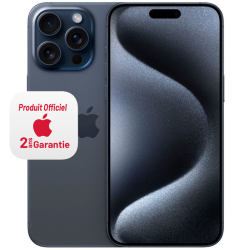Smartphone Apple iPhone 15 Pro Max / 5G / 8 Go / 256 Go / Bleu Titanium