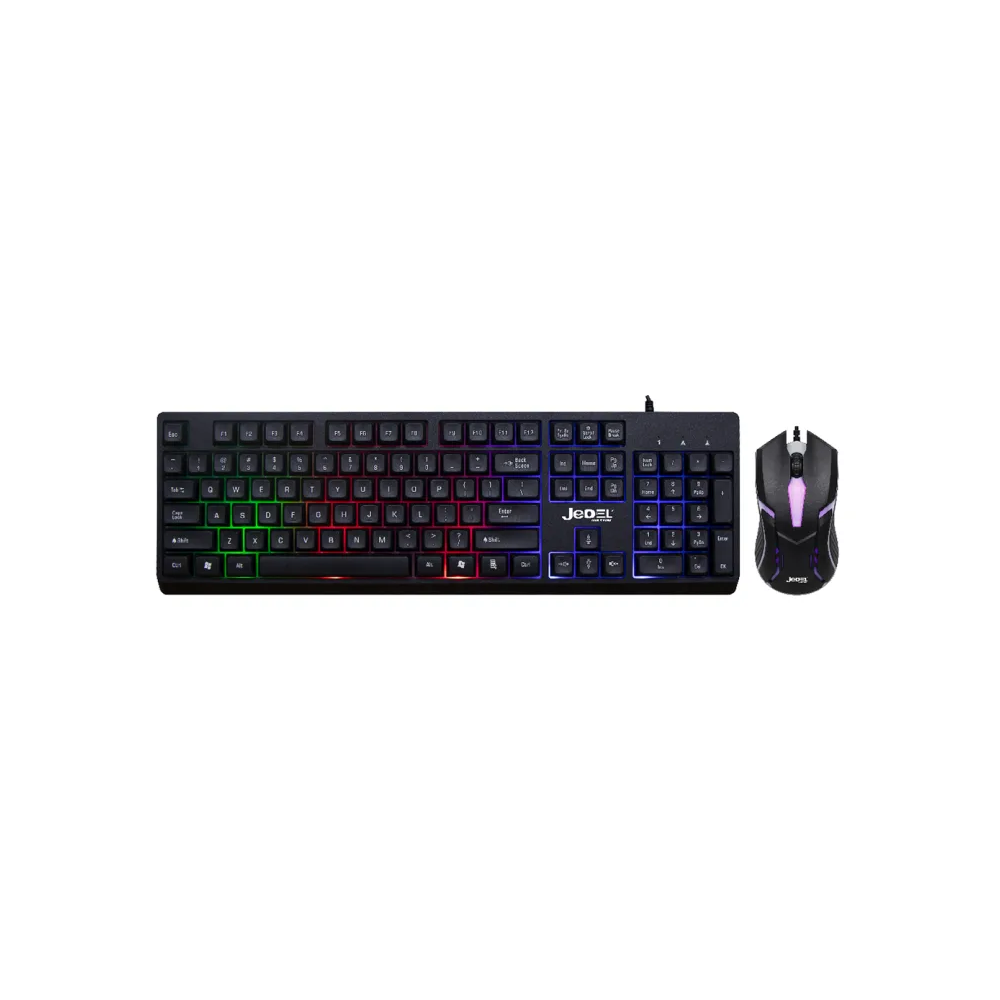 Ensemble clavier et souris Gaming filaire JEDEL GK106 / RGB / Noir