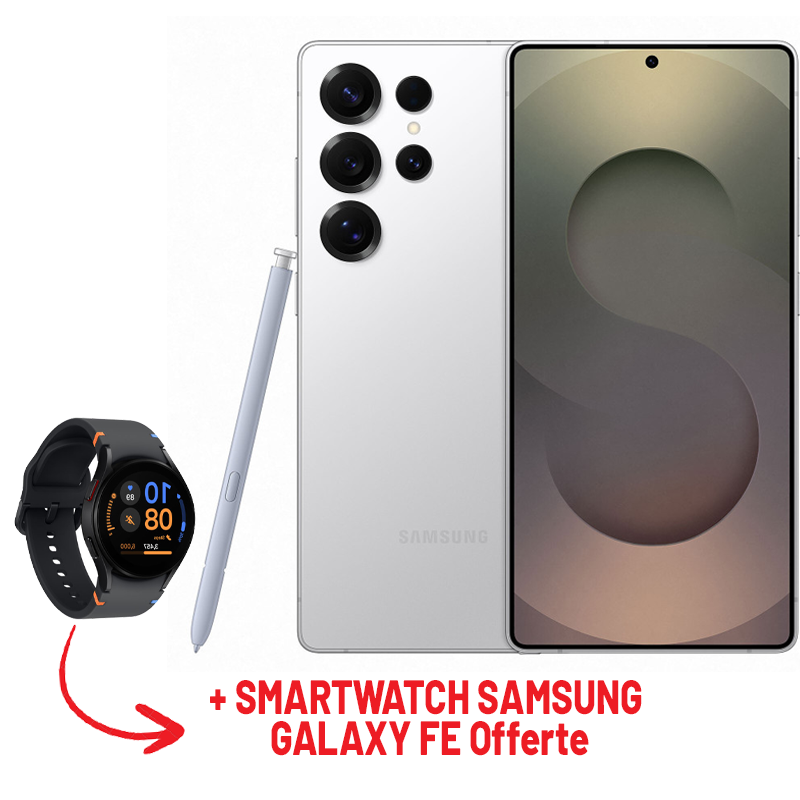 Smartphone Samsung Galaxy S25 Ultra / 5G / 12 Go / 256 Go / Silver Titane Avec SMARTWATCH SAMSUNG GALAXY FE Offerte