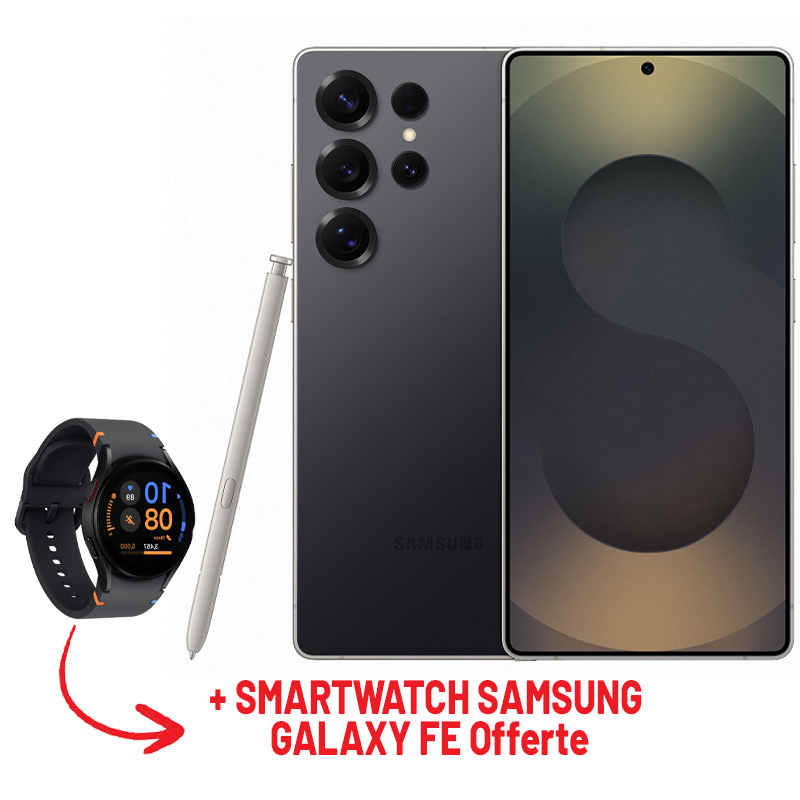 Smartphone Samsung Galaxy S25 Ultra / 5G / 12 Go / 256 Go / Noir Titane Avec SMARTWATCH SAMSUNG GALAXY FE Offerte