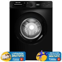 Machine à Laver Automatique BRANDT 8Kg 1400tr Intellect NOIR / BLF842B
