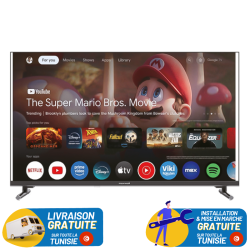 Téléviseur MAXWELL 55" QLED 4K UHD SMART GOOGLE TV avec RECEPTEUR INTEGRE /MAX-Q55MG60