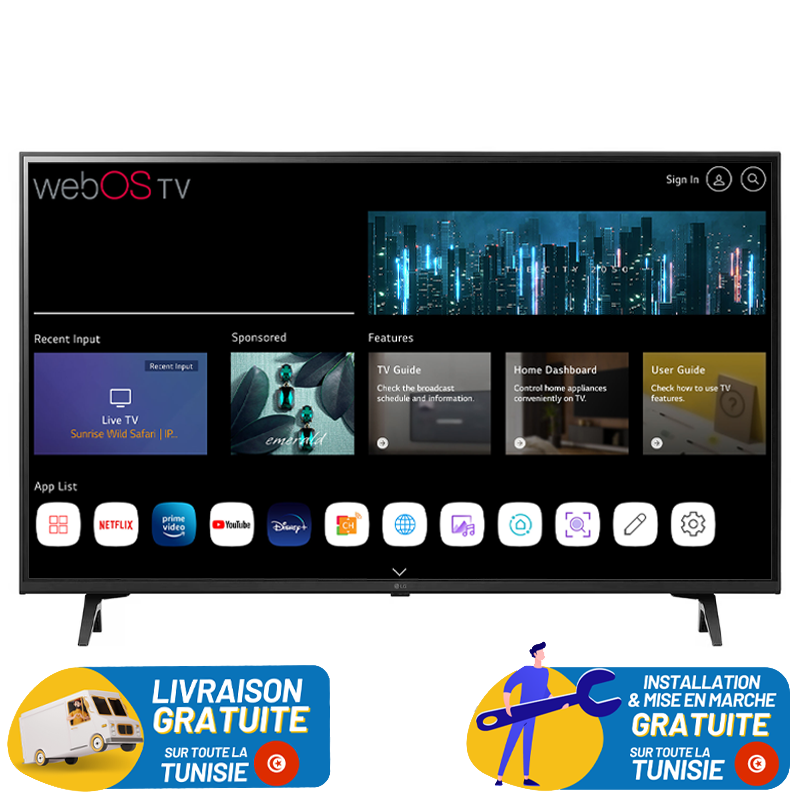 TELEVISEUR LG 55" UHD 4K UT80 SMART TV / 55UT80006LA