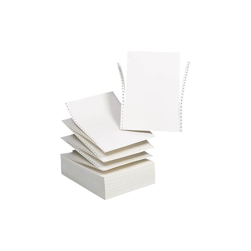 Papier Listing simple 24x11 cm / 1000 Feuilles / Blanc