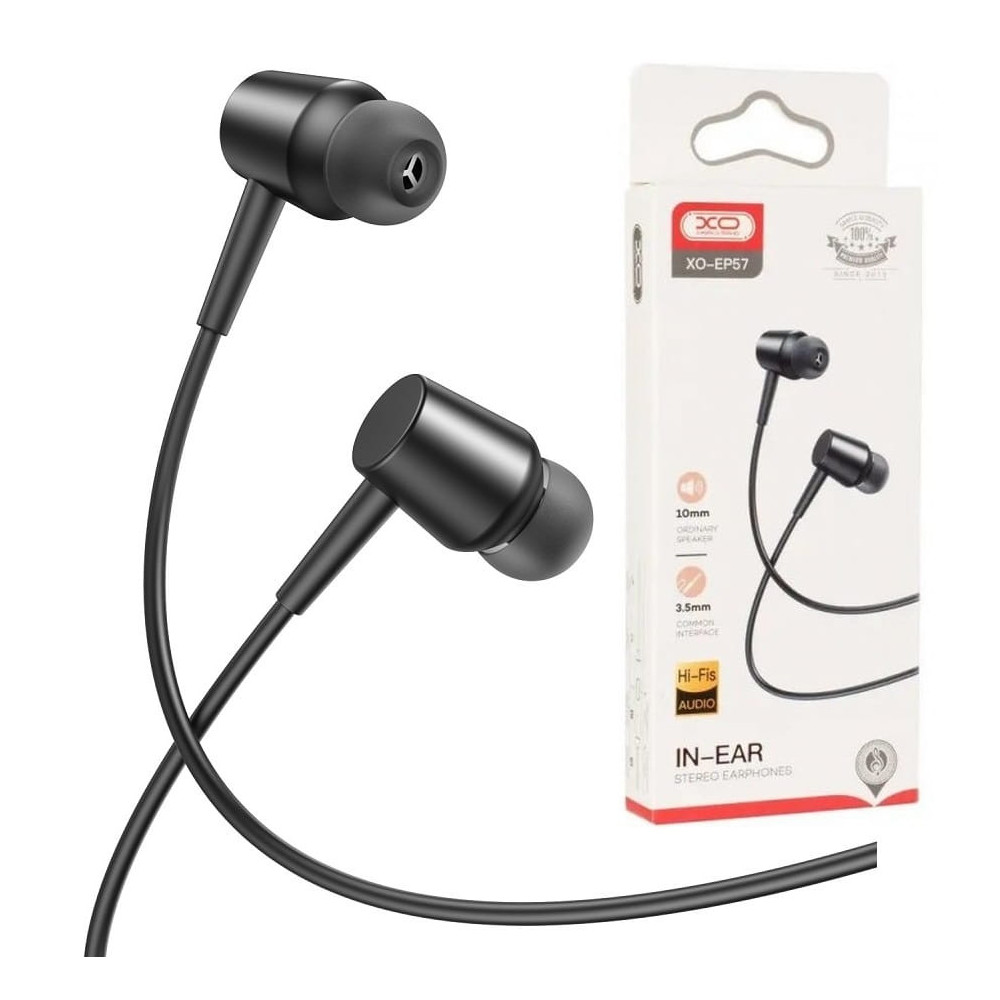 Écouteurs filaires XO EP57 jack 3,5 mm noir