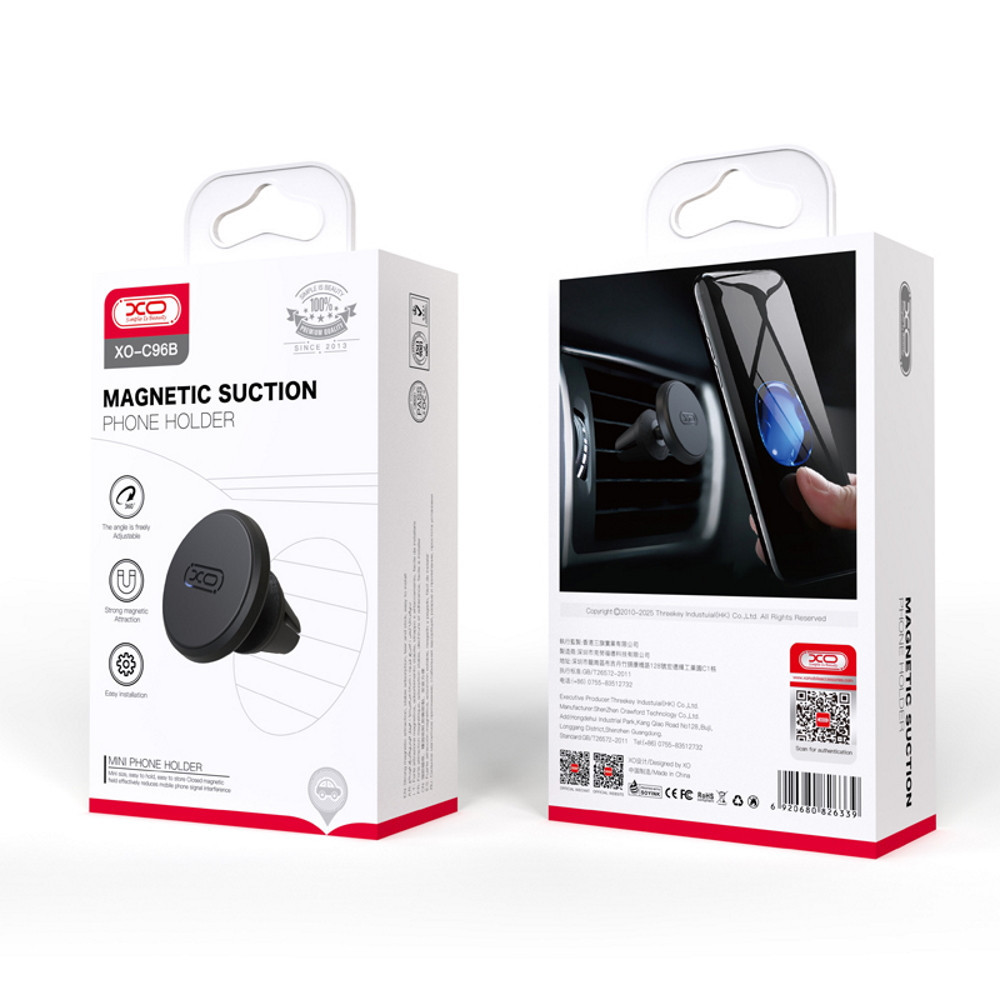 Support voiture XO C96B aimant noir pour sortie d'air