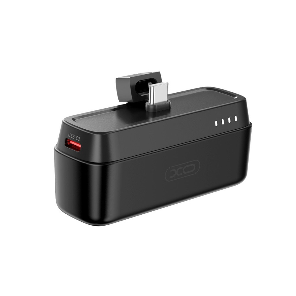 Powerbank mini XO PR244 20W 5000 mAh avec connecteur USB-C noir