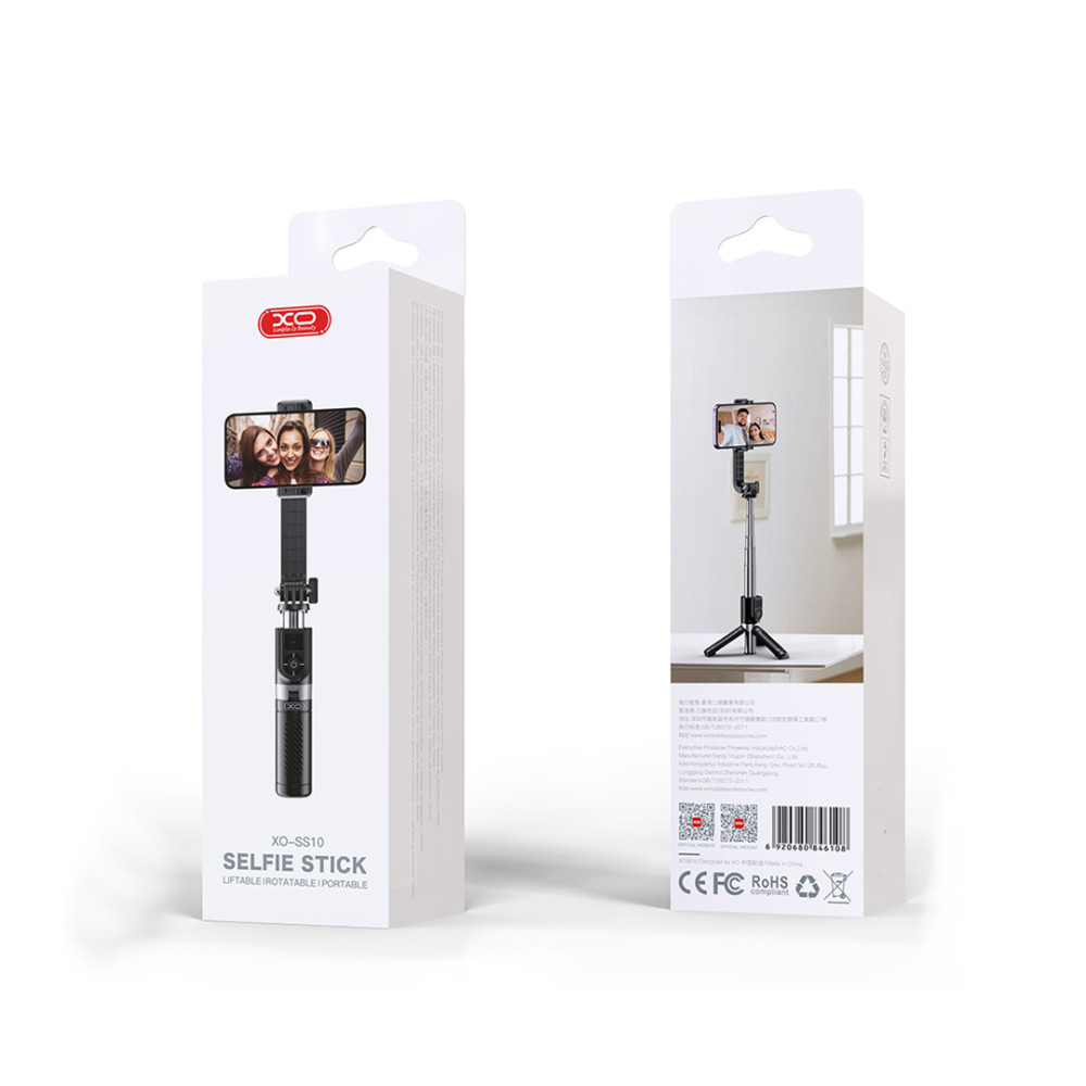 Perche à selfie XO trépied Bluetooth SS10 noir 80cm