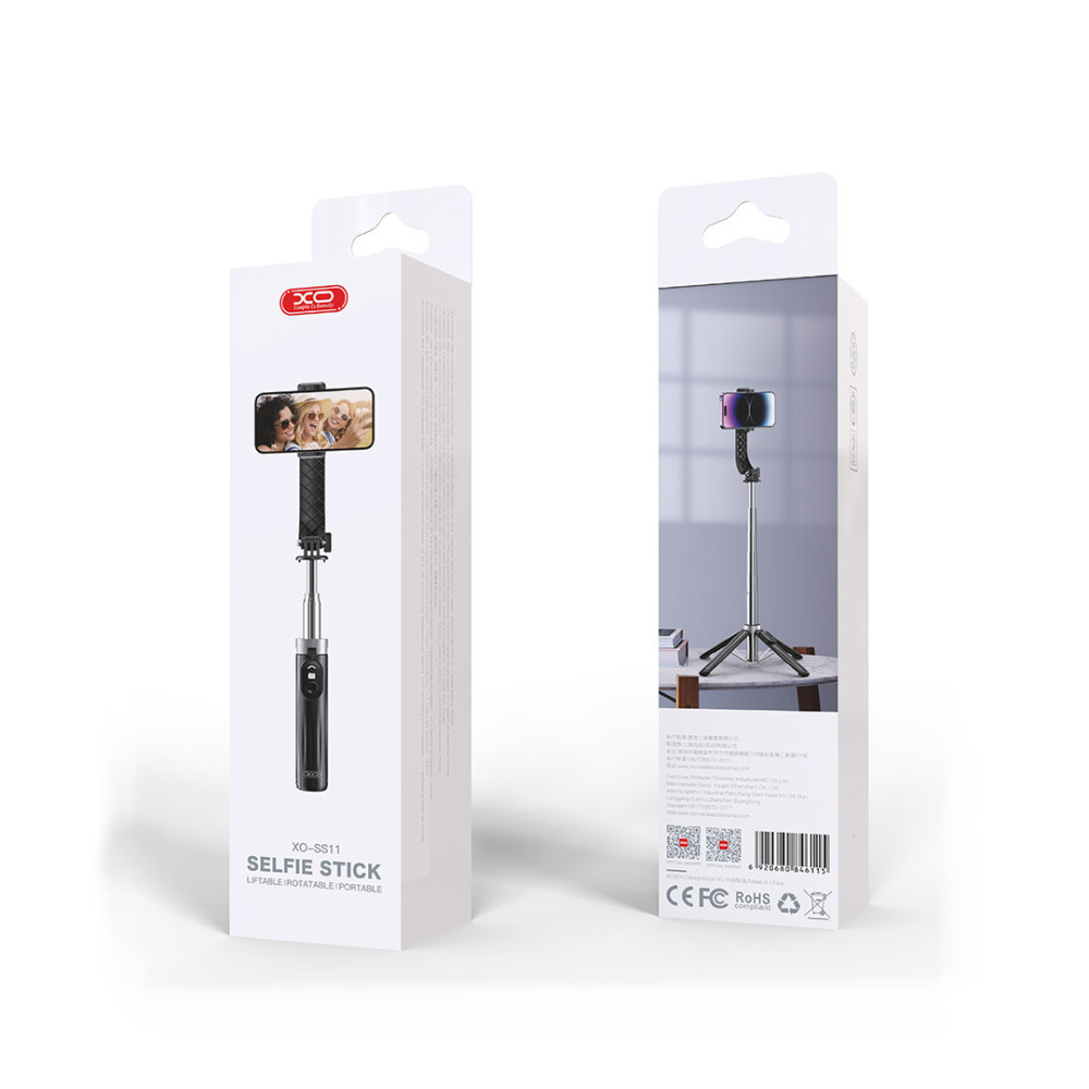 Perche à selfie XO trépied Bluetooth SS11 noir 100cm