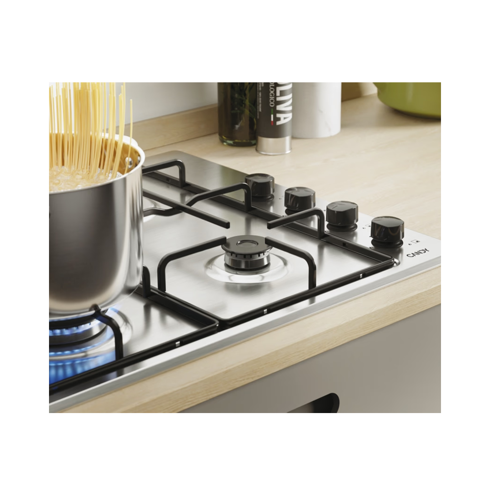 Plaque de Cuisson Encastrable CANDY 4 Feux 60 cm / Inox / CHW6LBX-4U2