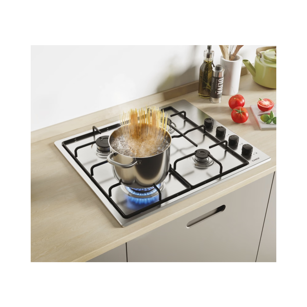 Plaque de Cuisson Encastrable CANDY 4 Feux 60 cm / Inox / CHW6LBX-4U2