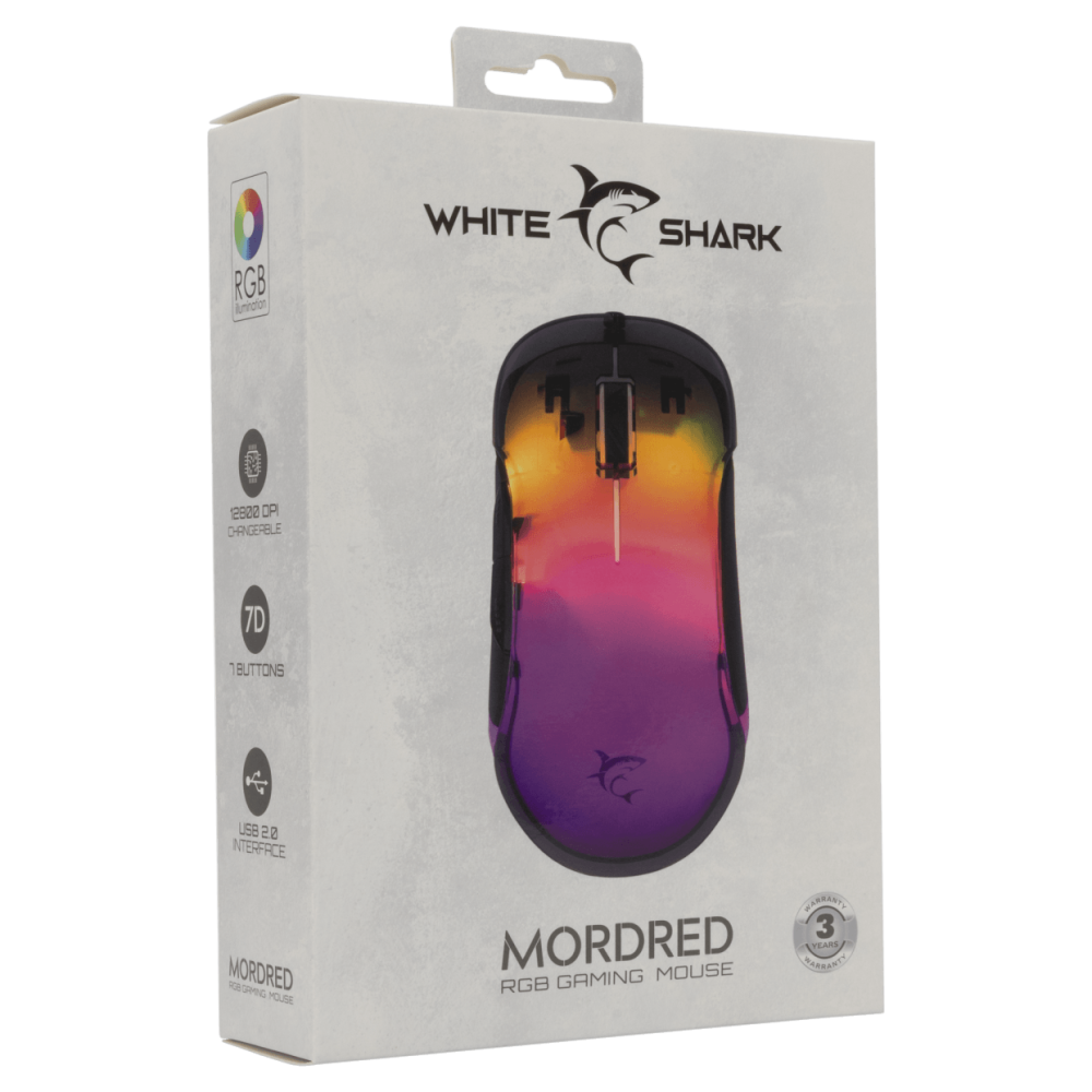 Souris Gaming White Shark GM-5017 MORDRED / 12800 DPI / Noir
