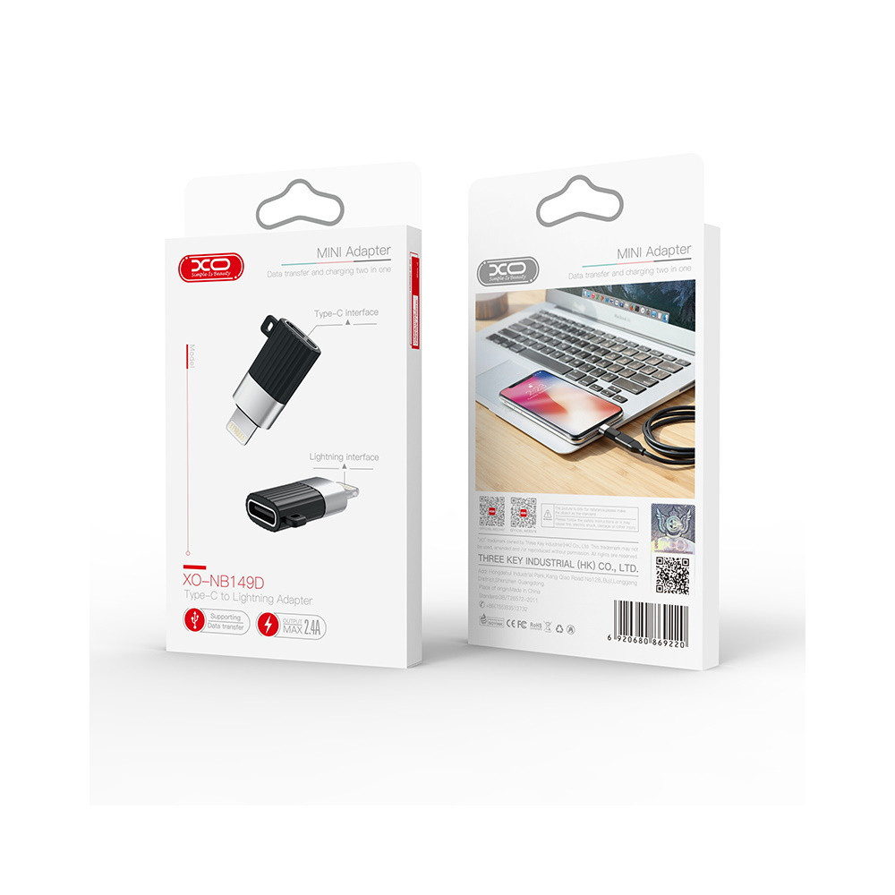 Adaptateur XO NB149-D USB-C - Lightning noir