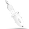 Chargeur voiture XO TZ08 2x USB 2.1A blanc + câble Lightning