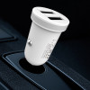 Chargeur voiture XO TZ08 2x USB 2.1A blanc + câble Lightning