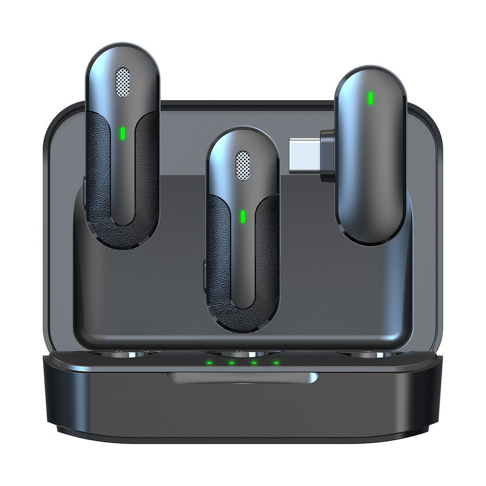 Microphone Devia pour smartphone Kintone USB-C sans fil 2en1 noir