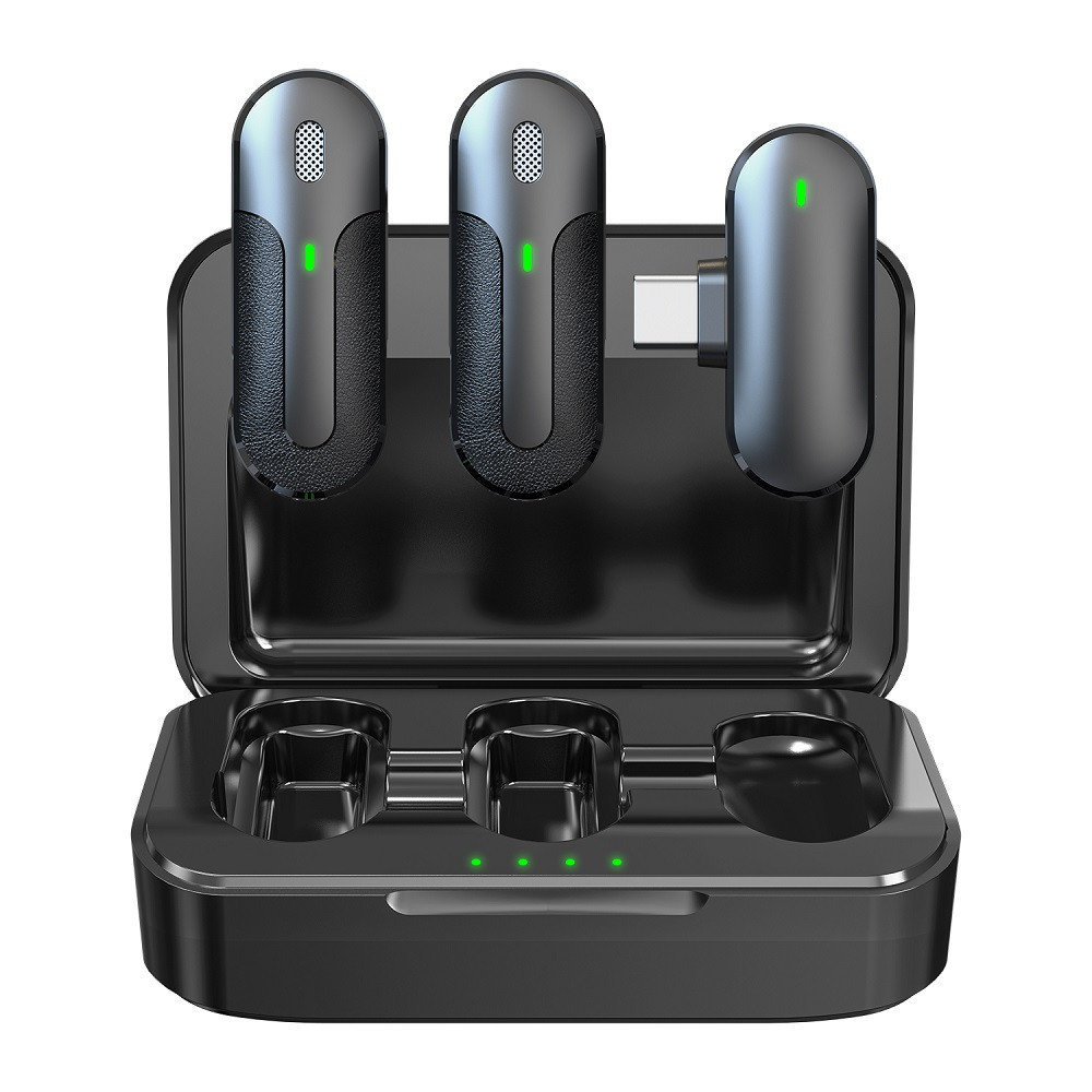 Microphone Devia pour smartphone Kintone USB-C sans fil 2en1 noir