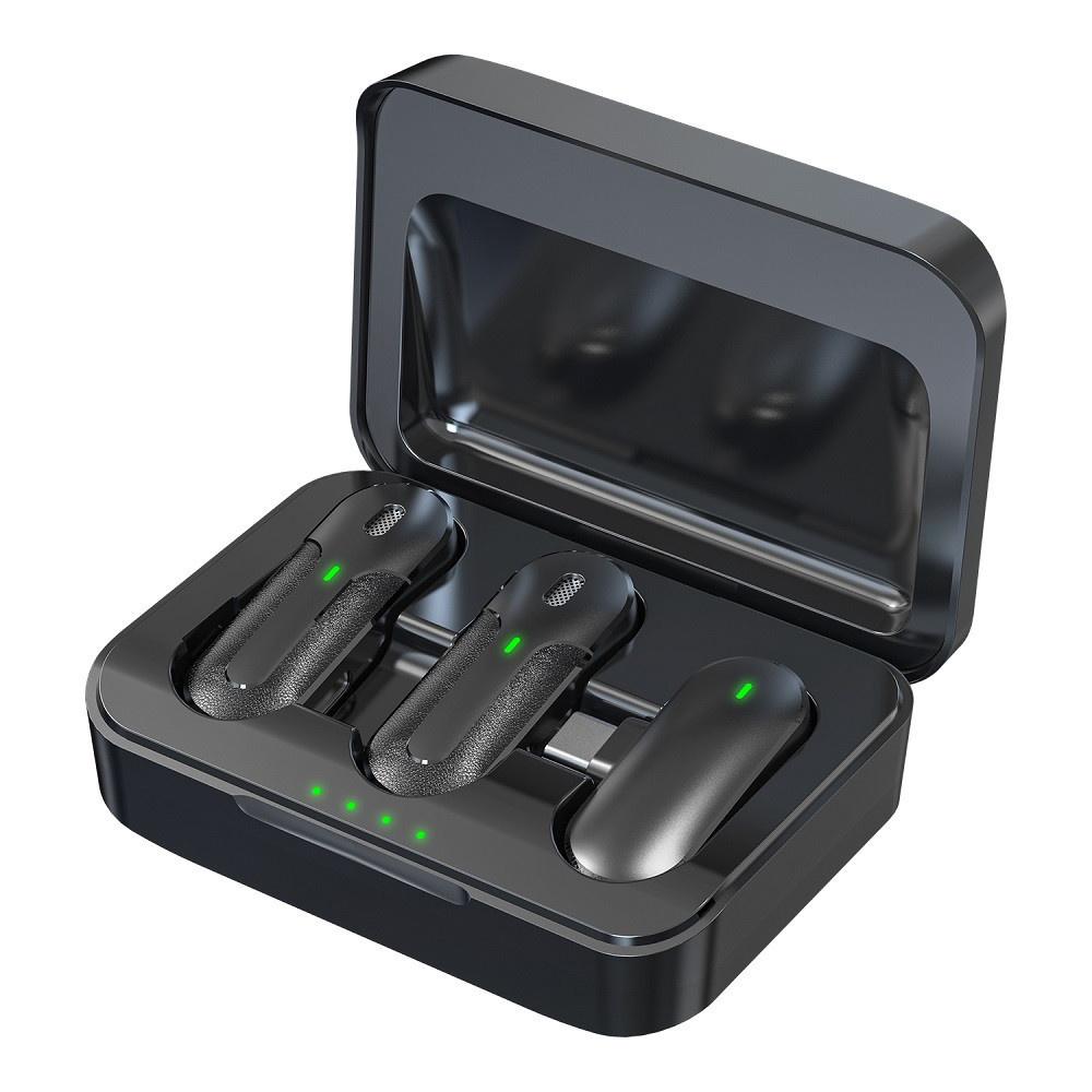 Microphone Devia pour smartphone Kintone USB-C sans fil 2en1 noir
