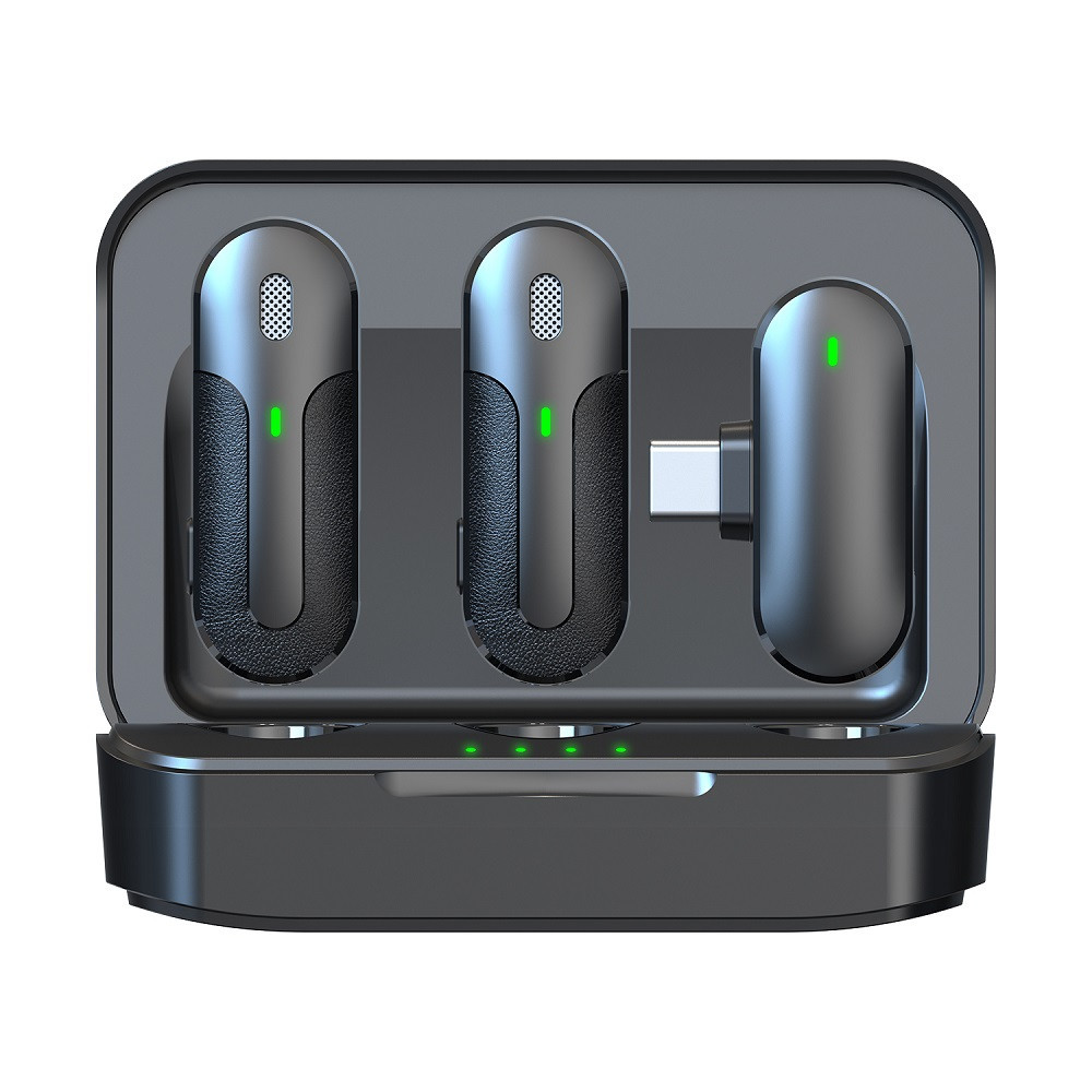 Microphone Devia pour smartphone Kintone USB-C sans fil 2en1 noir